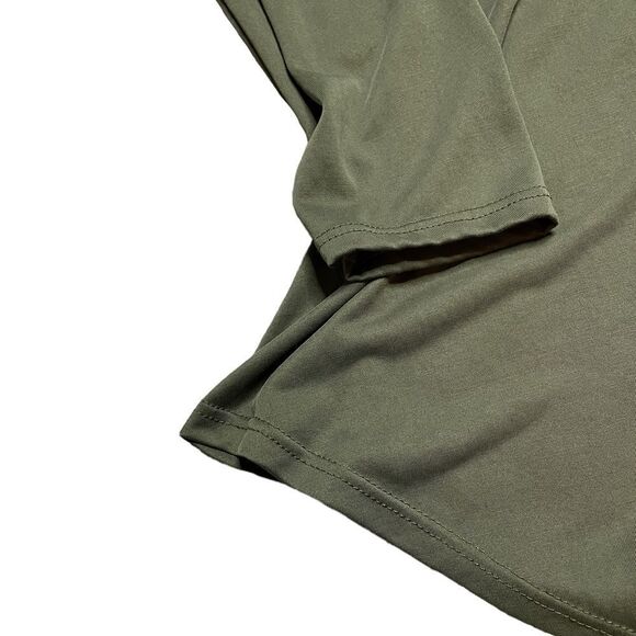 ASTR THE LABEL V-neck Knotted Front Long Sleeve Top Green Size XL - Picture 4 of 7